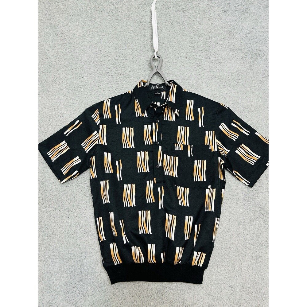 Vintage Alan Stuart Shirt Mens Small Retro Short Sleeve Banded Hem Made USA